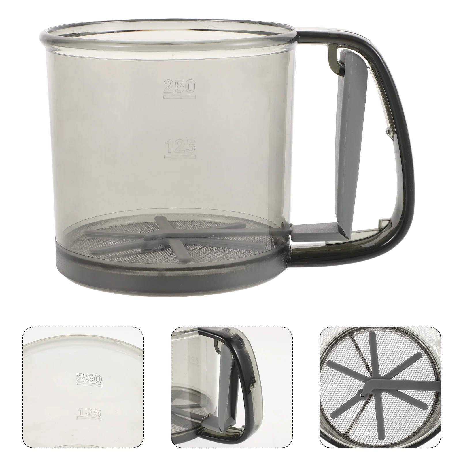 

Double Layer Flour Sifter Handheld Crank Shaker Fine Mesh Strainer for Baking Powdered Sugar Household Kitchen Tool Even