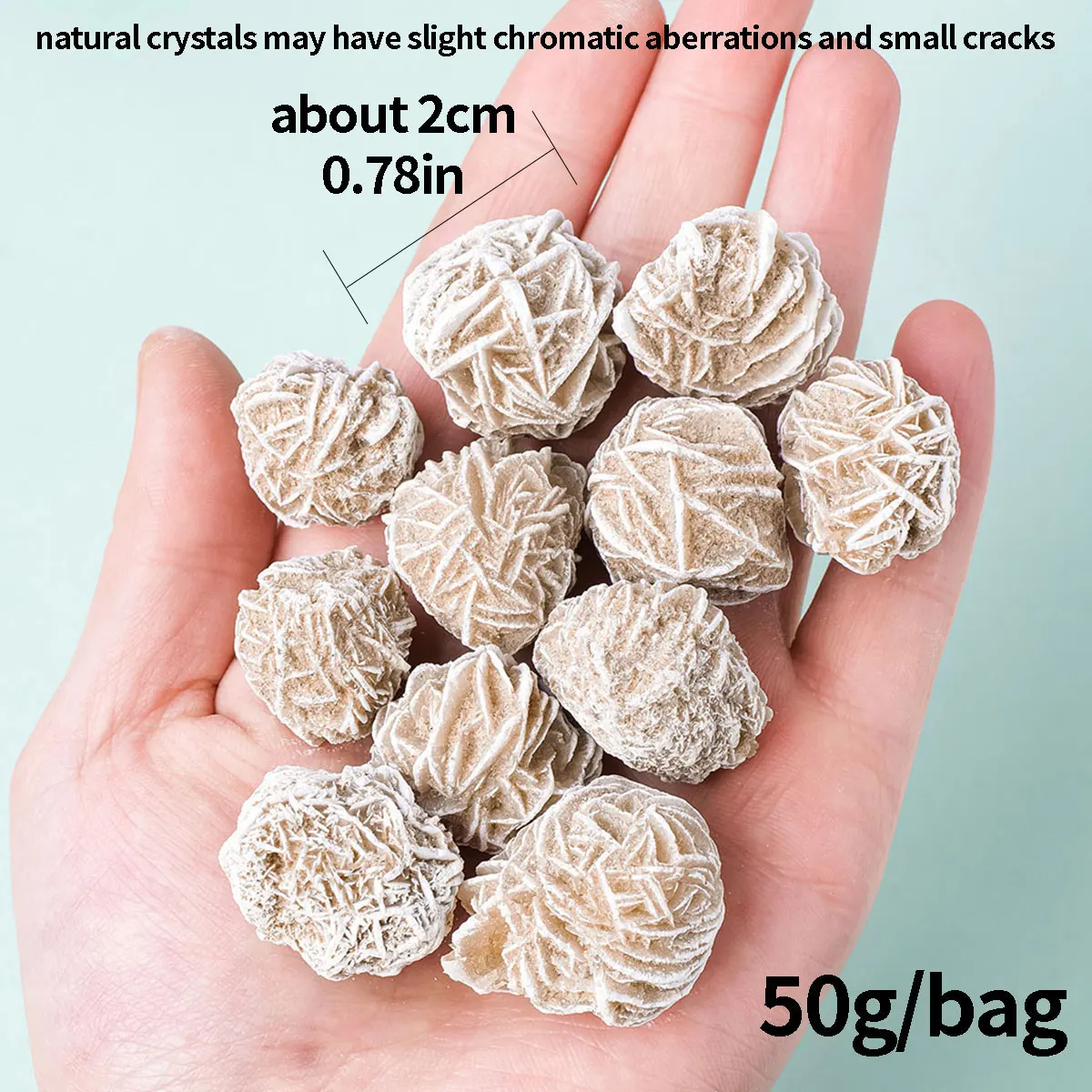 50g/bag Natural Crystal Desert Rose Stone Raw Stone DIY Jewelry Flower Pot Decoration Degaussing Crystal Mine Mark Collection