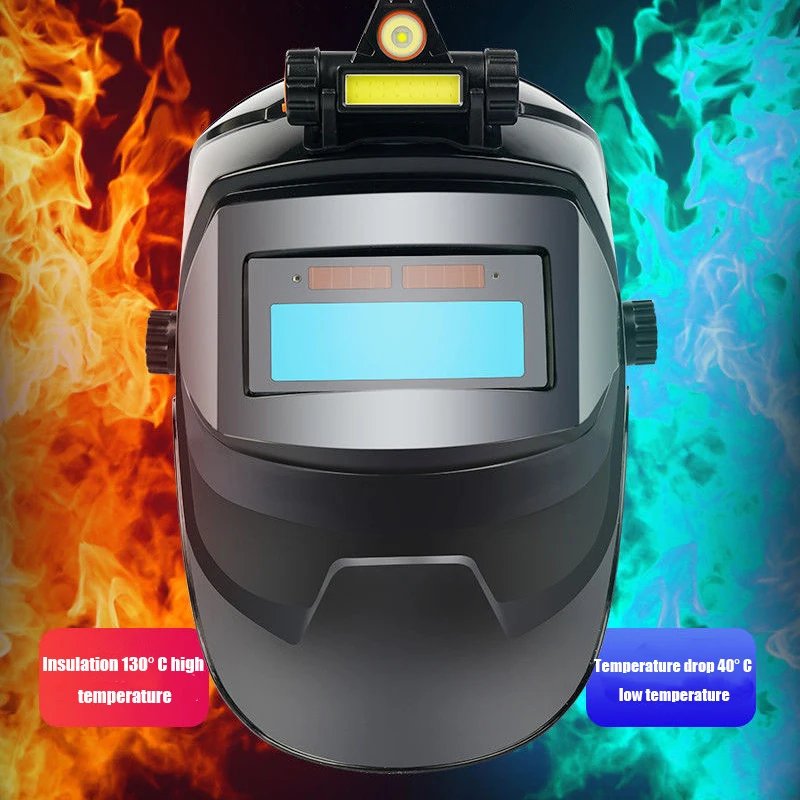 

Welding Mask Solar Intelligence Dimming Large View True Color 130" High-Temperature Resistant Welder Cutting Welding HelmetTools