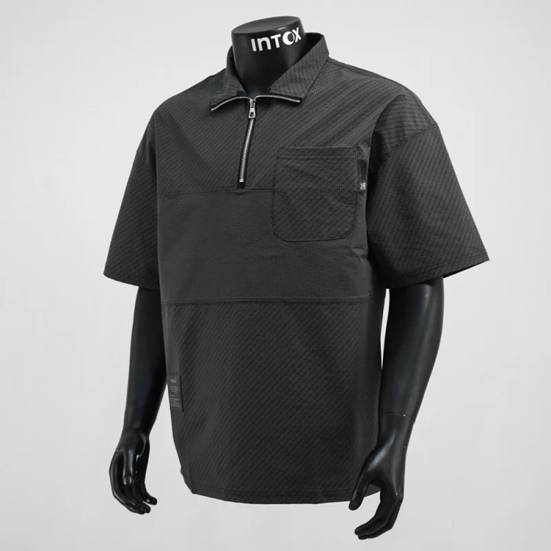 

Half zip shirt men's lapel fashion design 2025 summer thin breathable casual versatile short sleeved T-shirt