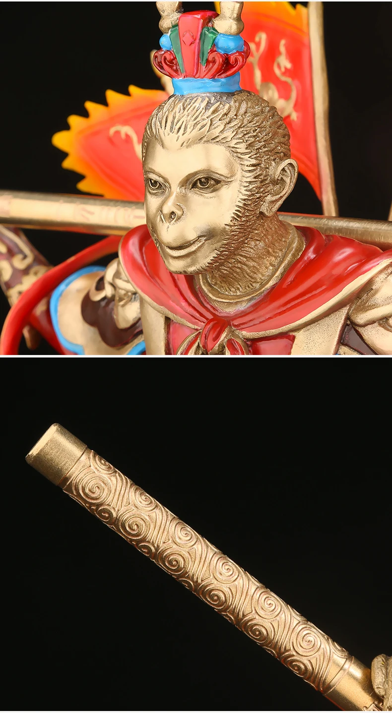 HOT SALE 50CM huge-home office TOP COOL Decorative - Business Hero Talisman WU KONG KING bronze Hand engraving art sculpture