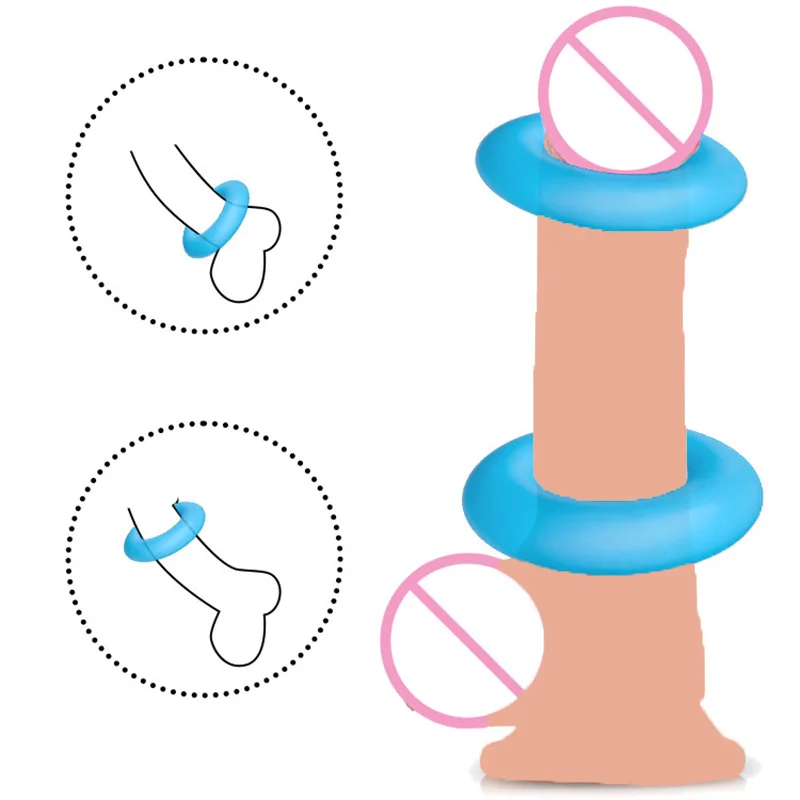 2pcs Male Penis Cock Ring Silicone Lock Delay Ejaculation Scrotal Binding Ball Stretcher Cockring Couples Ring Sex Toys For Men