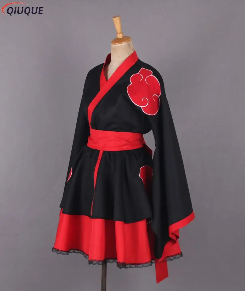 Anime Shippuden Sex rewersja Kimono sukienka Lolita Akatsuki przebranie na karnawał kobiet sukienki w stylu japońskim