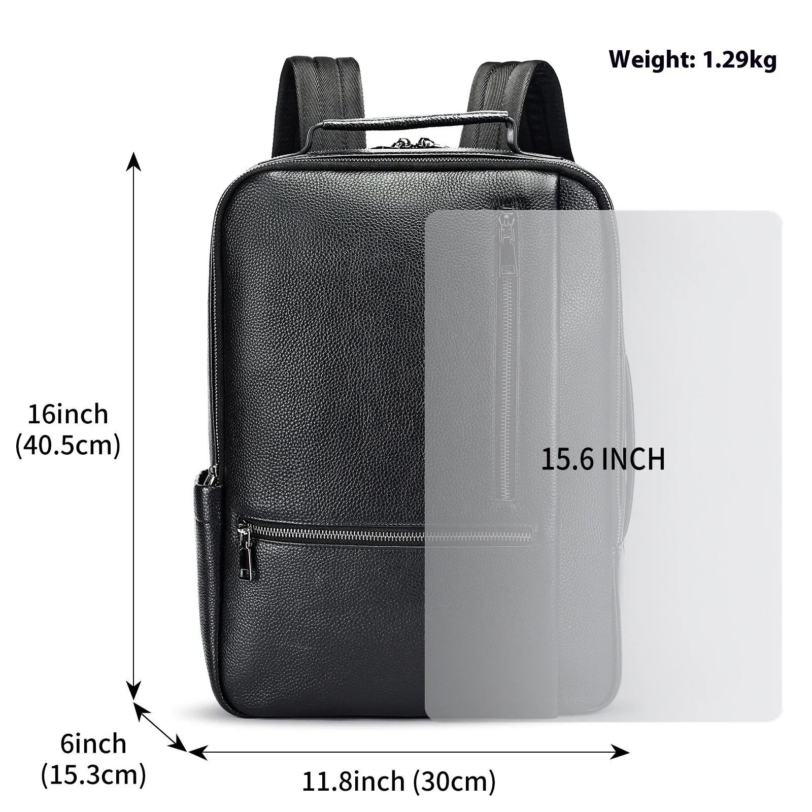 Genuine Leather Business Backpack for Men with High-End and Casual Style, Top Layer Cowhide Multipurpose Bookbag Laptop Bag