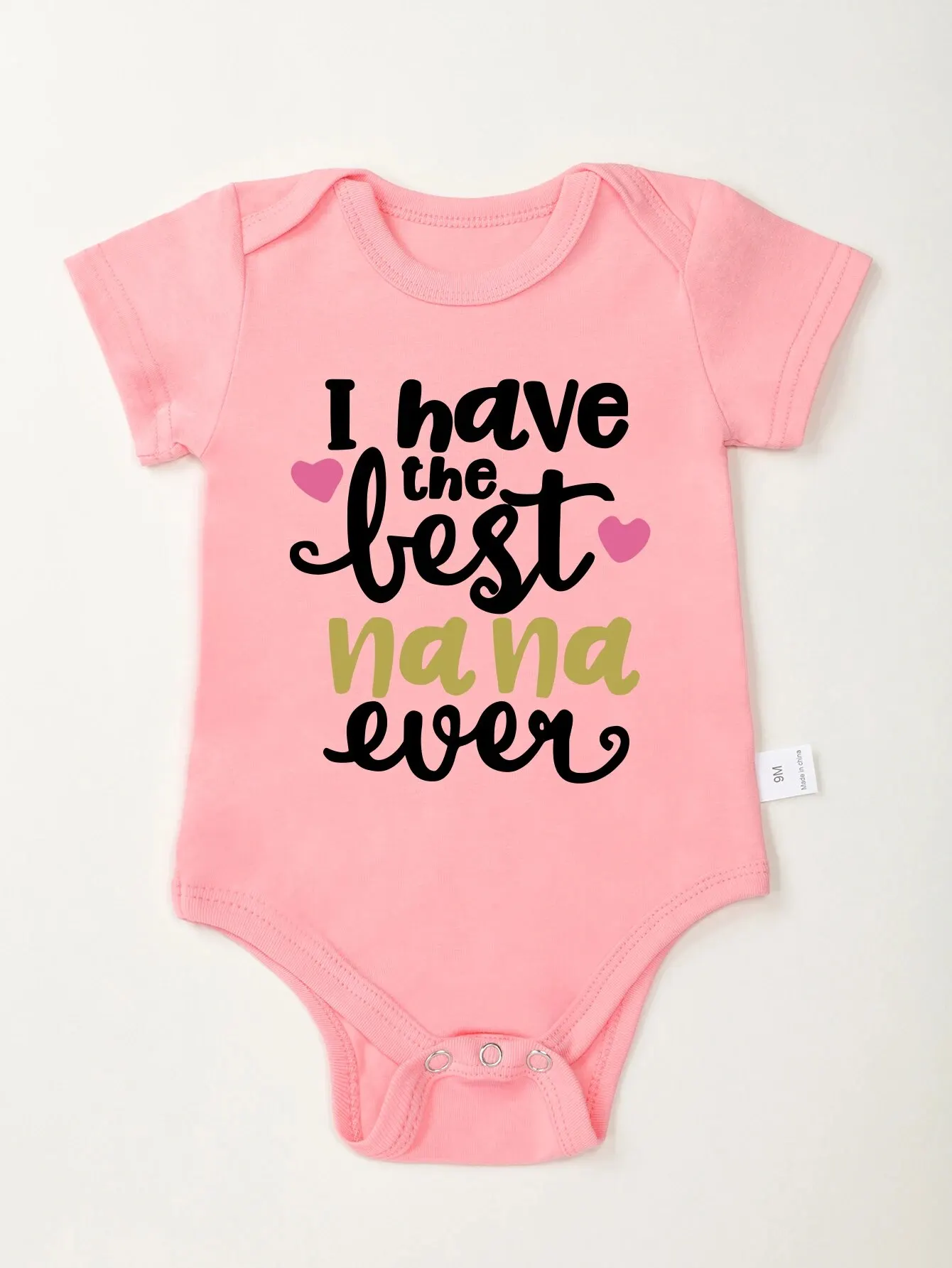 Grandma Gift Cute Baby Girl Clothes Pink Bodysuits I Have The Best Nana Ever Pattern Newborn Onesies Pure Cotton Skin-friendly