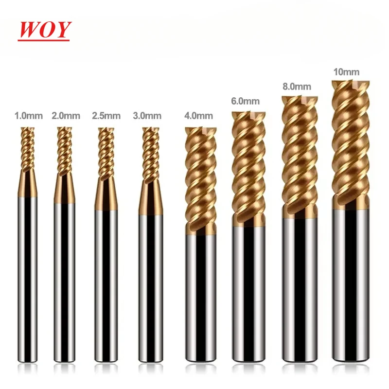 

WOY HRC75 4-Flute Special For Heat Treatment Quenching Materials Milling Cutter Tungsten Steel Carbde CNC Endmills Tools