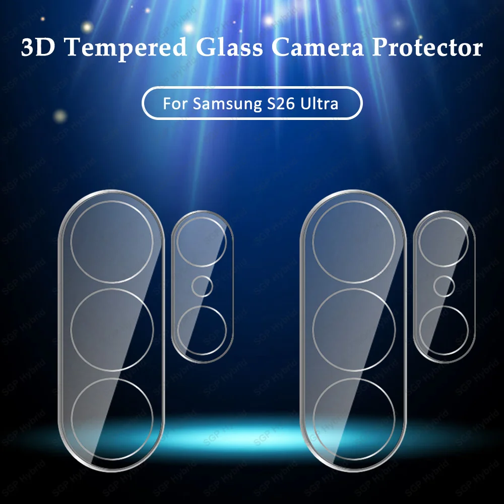 

Защитное стекло для камеры Samsung Galaxy S26 Ultra, 2 шт., 3D-линза, задняя крышка, для Samsung S26 Plus S26+ S26Ultra 5G, изогнутая защита объектива камеры