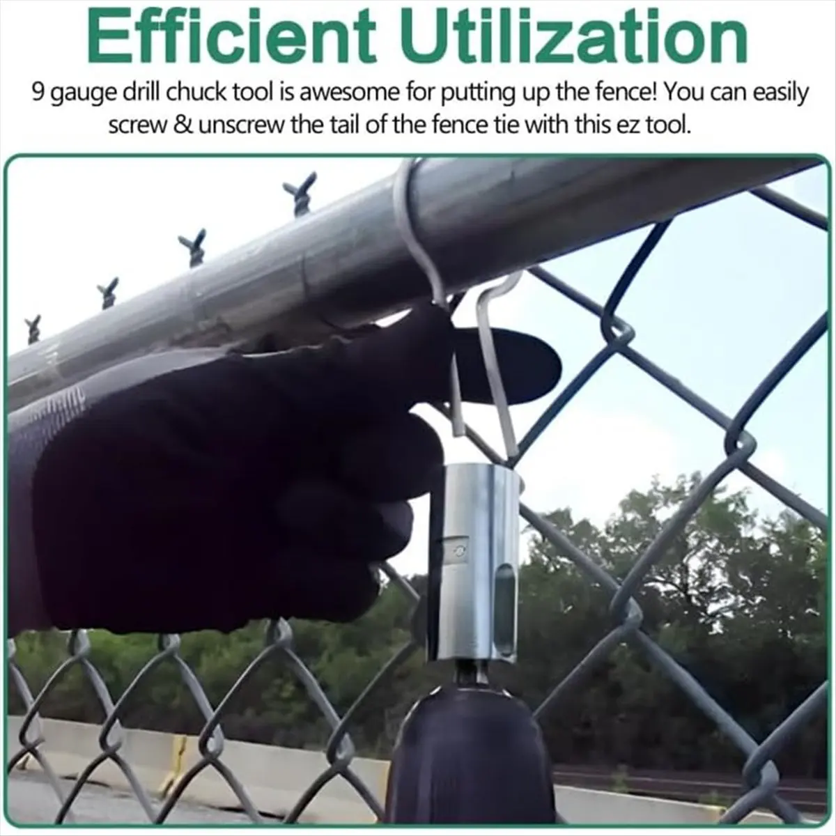 

Инструмент для стяжек для забора, инструмент для сверлильного патрона с 9 калибрами, совместимые с патроном 3/8 дюйма, электродрели для крепления цепных звеньев, заборов и петель