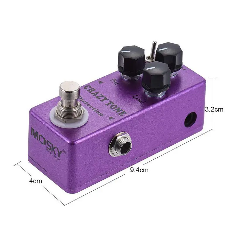 Imagem -06 - Mosky Efeitos Processadores Louco Tone Mp50 Riot Distortion Mini Único Pedal de Efeito de Guitarra True Bypass Mixer Reverb