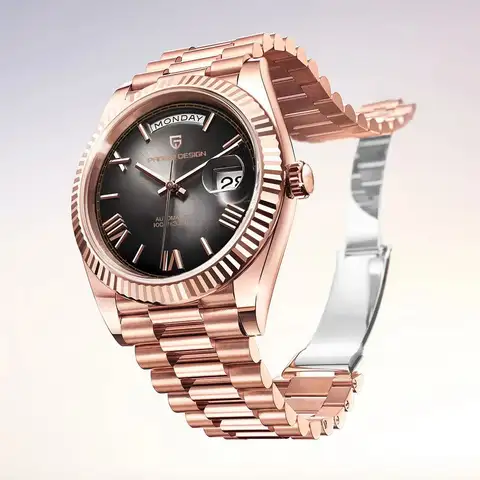 PAGANI DESIGN DD40 luksusowy zegarek automatyczny w kolorze różowego złota mężczyźni japonia NH36A mechaniczny zegarek na rękę mężczyźni wodoodporne zegarki ze stali nierdzewnej