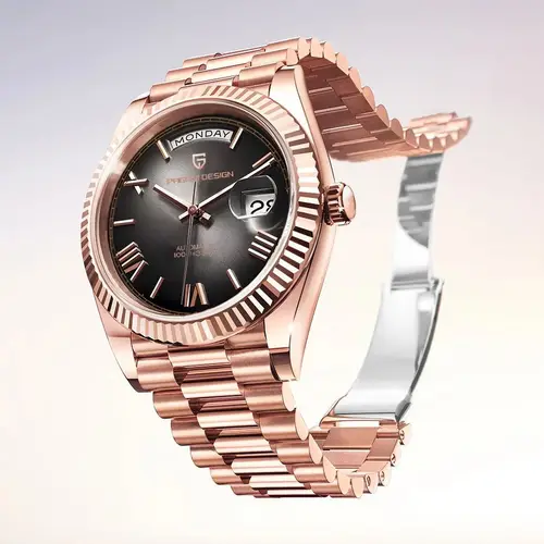 Imagen 2 del producto PAGANI DESIGN 2025 nuevo reloj automático DD40 de oro rosa de lujo para hombres NH36A reloj de pulsera mecánico para hombres de acero inoxidable resistente al agua