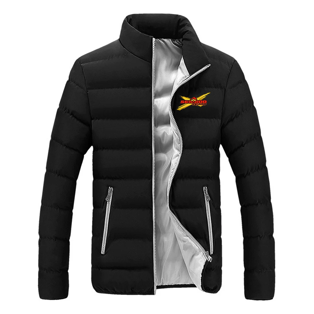 

2025 Round Neck Coat Autumn And Winter Thicken Hoodies Windproof Man's Sea Doo Seadoo Moto Logo Print Cotton-Padded Jacket
