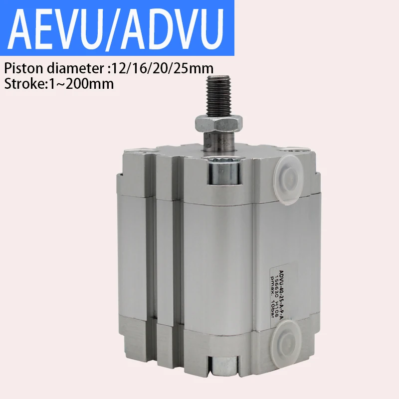 Compact cylinder AEVU/ADVU-12-16-10-15-16-20-25-30-32-40-50-60-63-50-80-A-P-A-S6 ADVUL-32-50-P-A ADVU-16-10-A-P-A ADVULQ