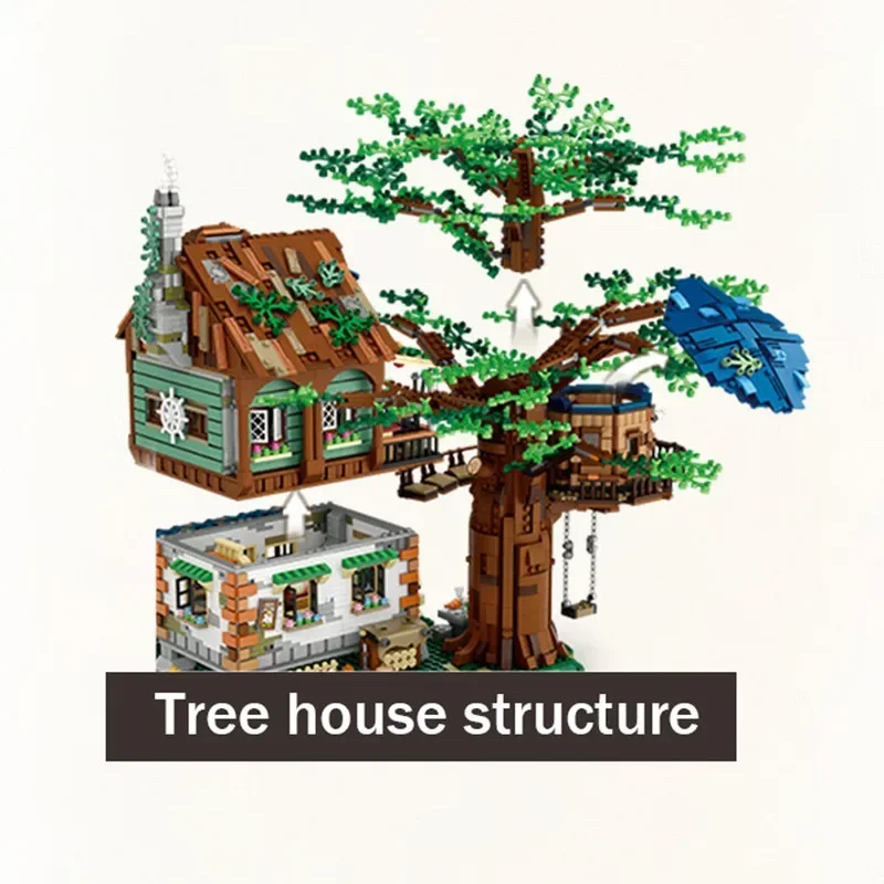 Loz-Mini décennie s de Construction en Briques pour Enfant, Jouet de Bricolage, Architecture Forêt, Arbre, Maison, Cabine, Roue à Eau, Balançoire, Feuilles de Rivière, 1033