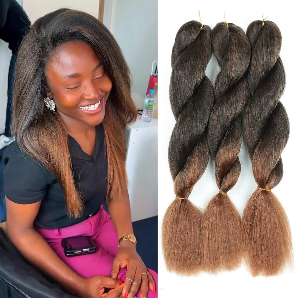 Vixen Braid Hair 26inch/60g Jumbo Hair Braids Extensions Synthetic Brown Black Color Vixen Braiding Hair For Women 1/2/3 pcs