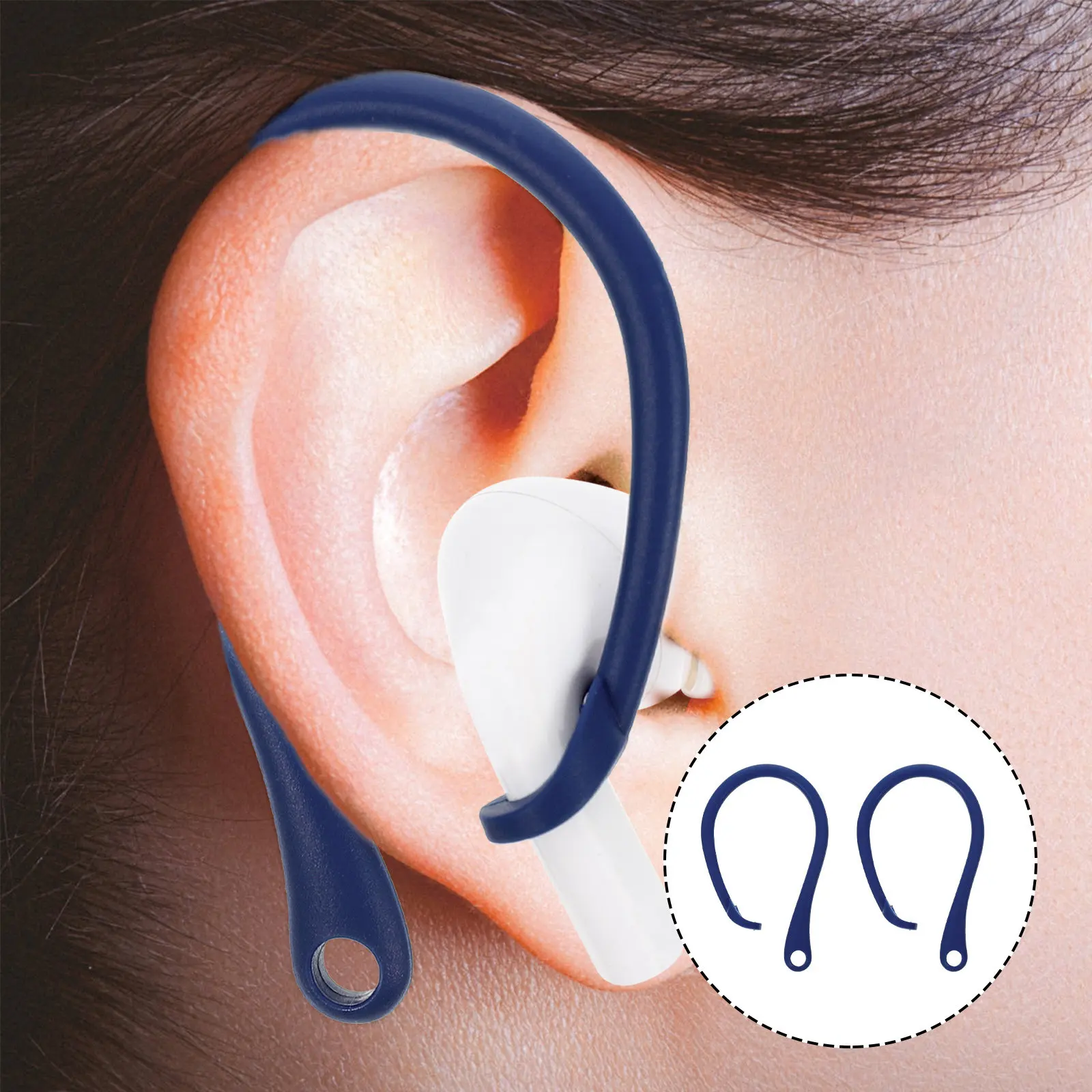 

2 пары силиконовых крючков для наушников с защитой от потери, надежные держатели для беспроводных наушников, крючки для спорта, бега, тренажерного зала, йоги