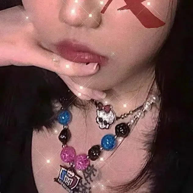 

Косплей Новое бриллиантовое ожерелье Monster High, кулон, полосатые серьги, ожерелье для косплея