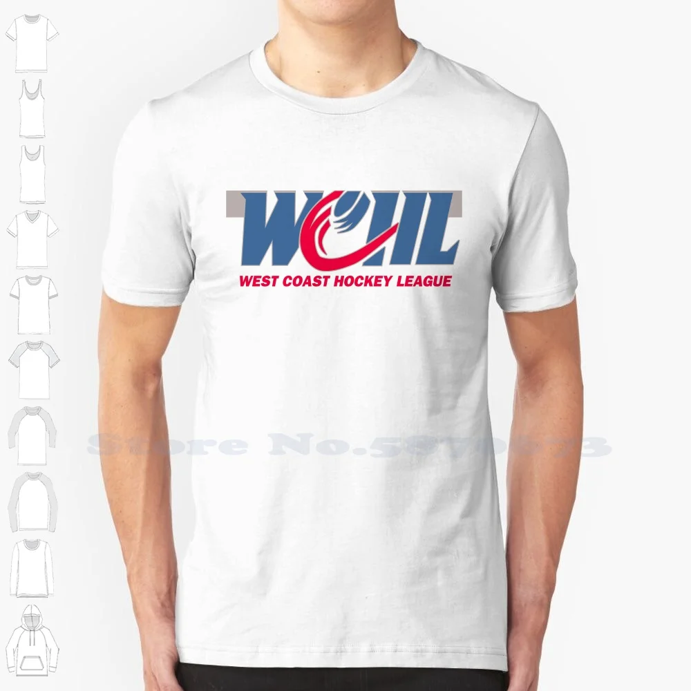 West Coast Hockey League (WCHL) Logo High-quality T Shirts Fashion T-shirt New 100% Cotton Tee