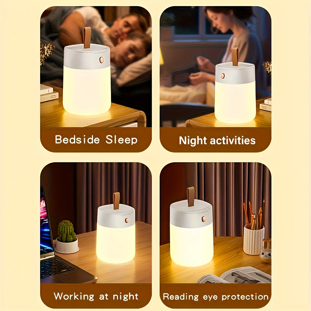 C2 Usb Rechargeable Night Light Rechargeable Bedside Lamp Stepless Dimming Hanging Outdoor Camping Lamp Portable Handheld Lamp