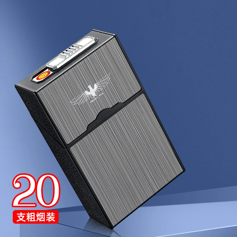 Charging lighter and cigarette box in one, 20 pack thick cigarette box, pressure resistant and moisture-proof gift must be given