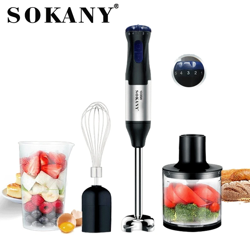 Houselin 1000W Kitchen Immersion Blender, 4-In-1 Stainless Steel Handheld Blender Stick Mixer Handheld Blender, Smoothie Blender