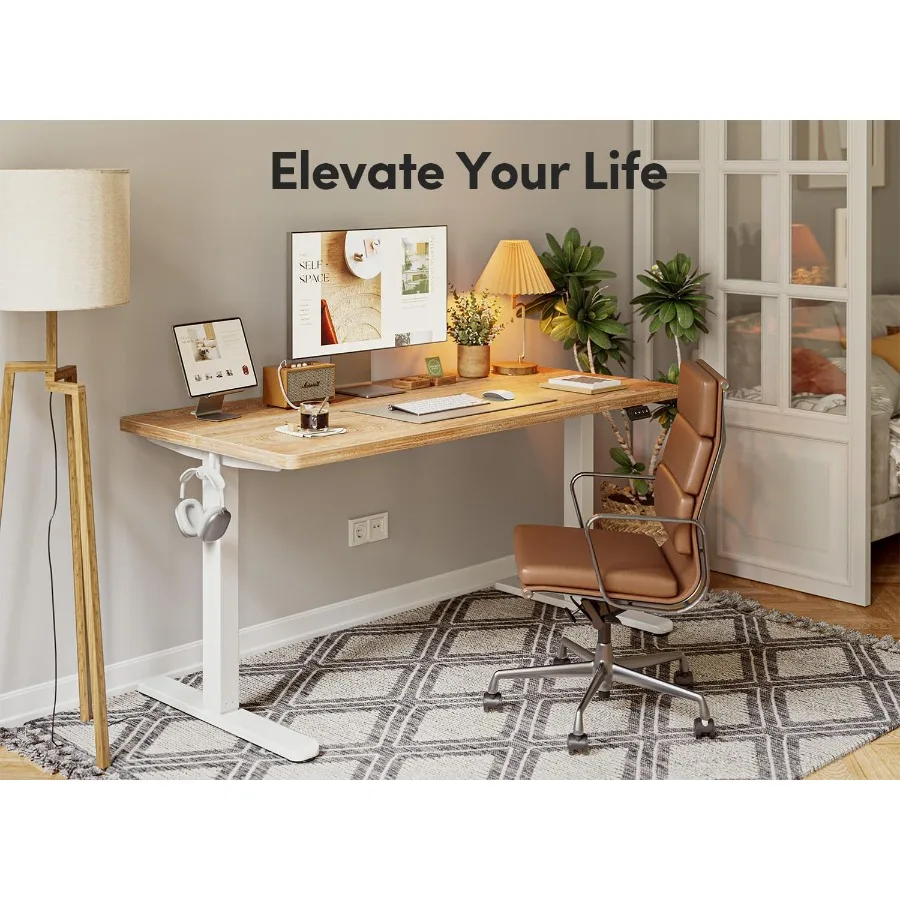 40 x 24 Inches Electric Height Adjustable Standing Desk for Home Office and Workspaces SitStand Up Computer Desk with Splice Bo