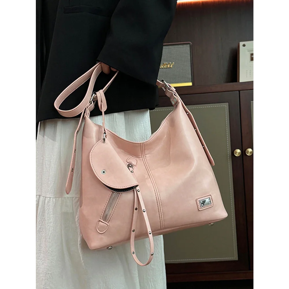 

Retro Pu Square Crossbody Bags Large Capacity Pu Leather Tote Packs Lady Daily Commut Messenger Shoulder Bag Design Underarm Bag