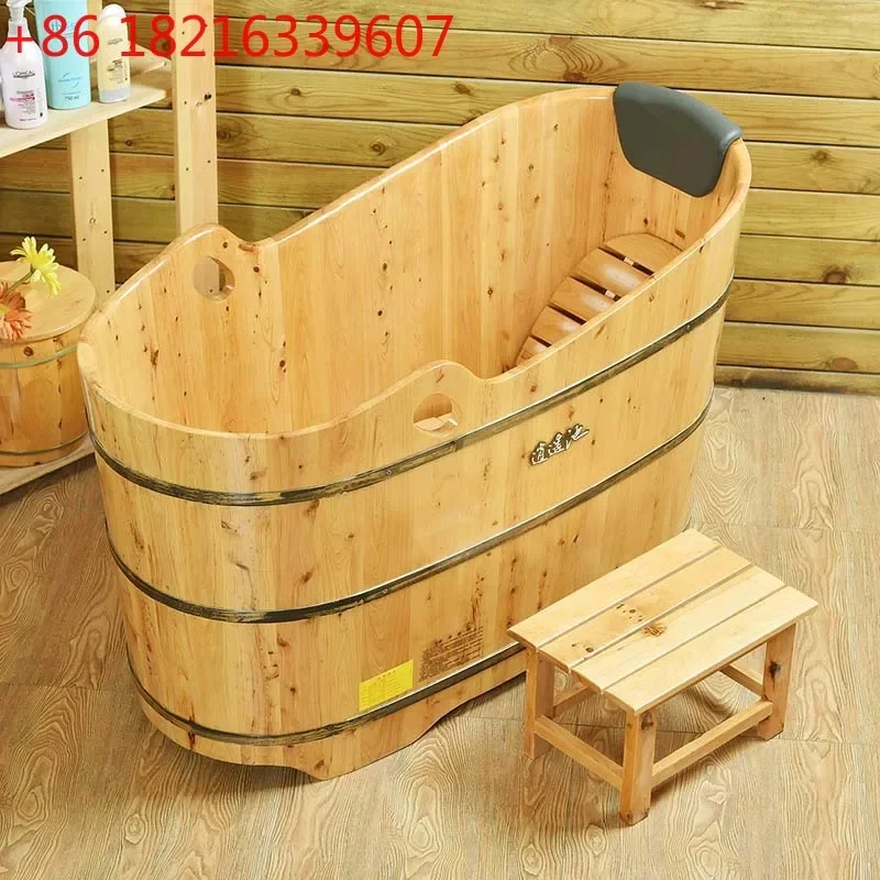 Customized production of adult cedar wood bath bath, bath, fumigation bucket, thickened bathtub