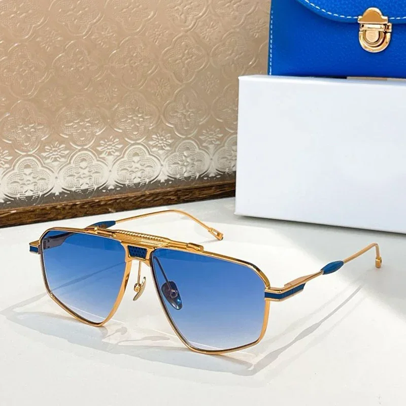 

DML003 Irregular Alloy Puunk Sunglasses for Men and Women Top Quality Handmade UV400 Outdoor Luxury Retro Eyeglasses with Case