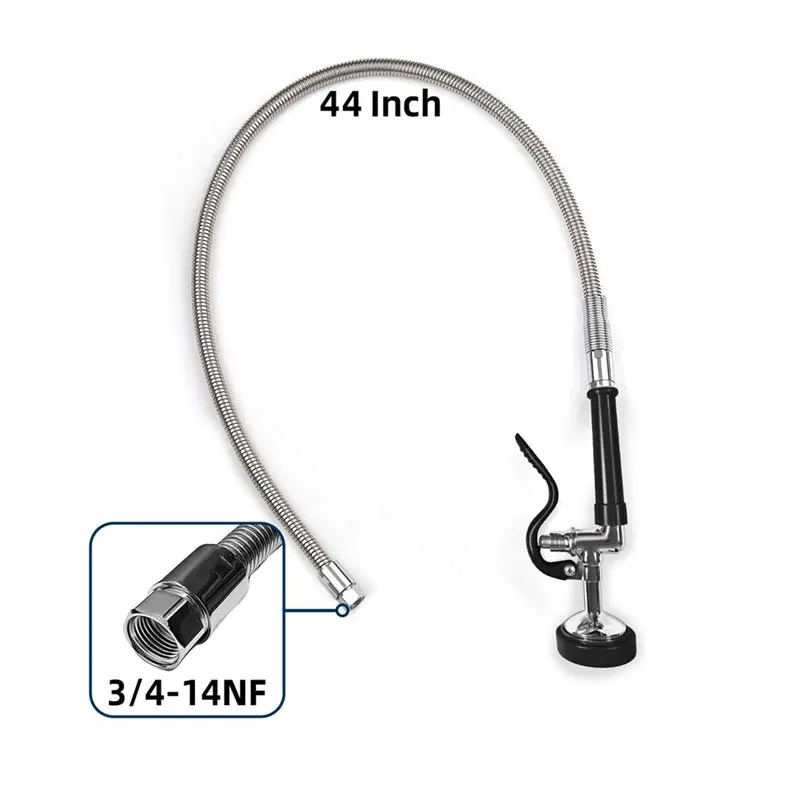 ABRU-Pre Rinse Sprayer With Flexible Stainless Steel Hose Assembly, Commercial Sink Sprayer Valve 44