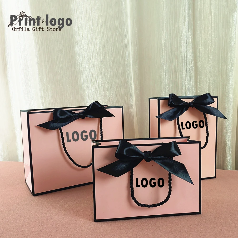 

Custom Logo Gift Paper Package Bag, Suitable for Small Business, Wedding Favors, Valentines Day Gifts, Personization Package Bag