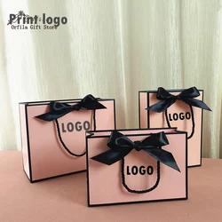 Custom Logo Gift Paper Package Bag, Suitable for Small Business, Wedding Favors, Valentines Day Gifts, Personization Package Bag