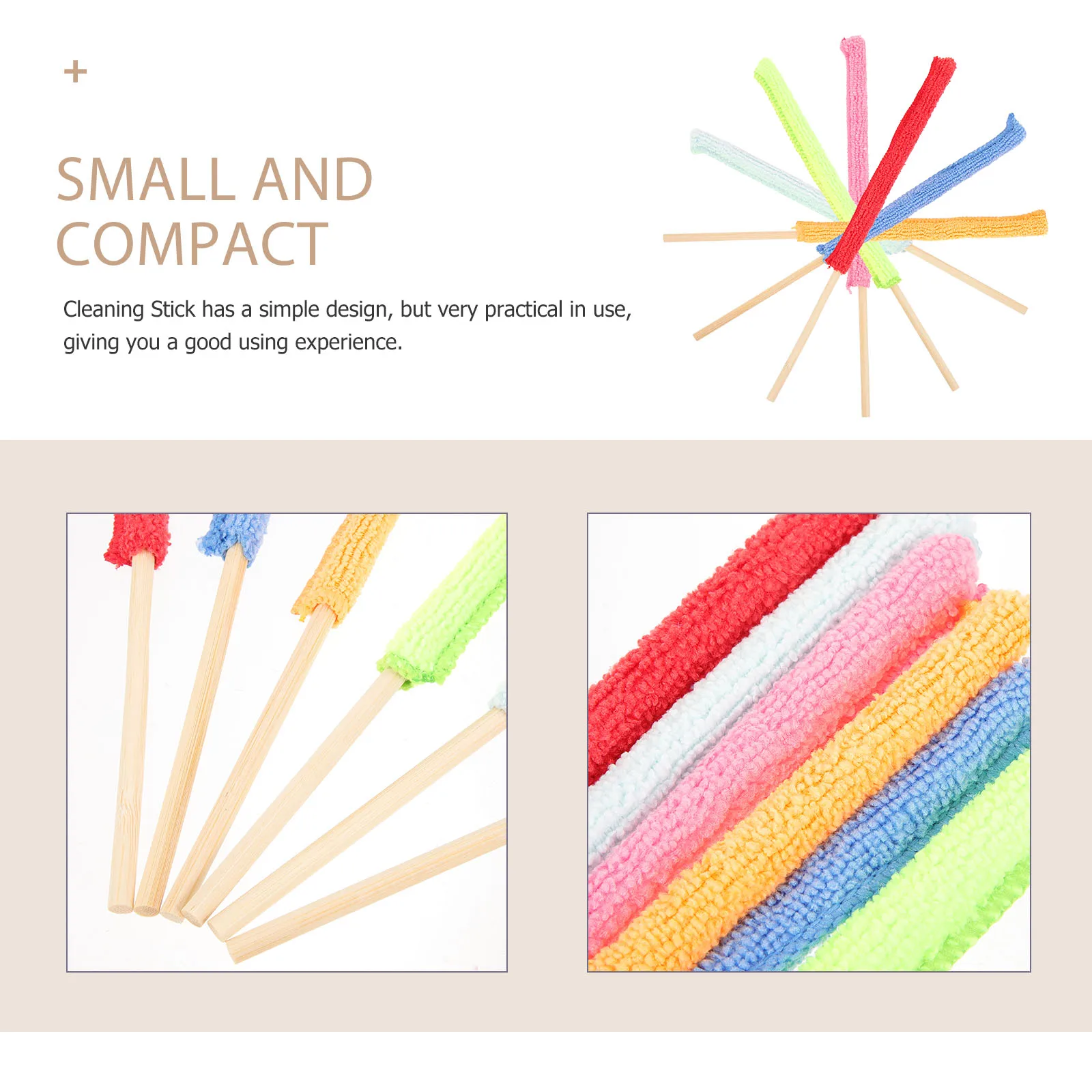 

Microfiber Cleaning Rod Towel Multi Purpose Cleaner Feeding Bottle Brush Wood Kitchen