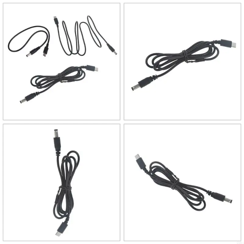 Q5WA 40cm/1m/2m Loại C đến DC4.0x1.7mm/5.5x2.1mm Dây nguồn Cáp sạc Line 5V 9V 12V 15V 20V cho các thiết bị điện tử