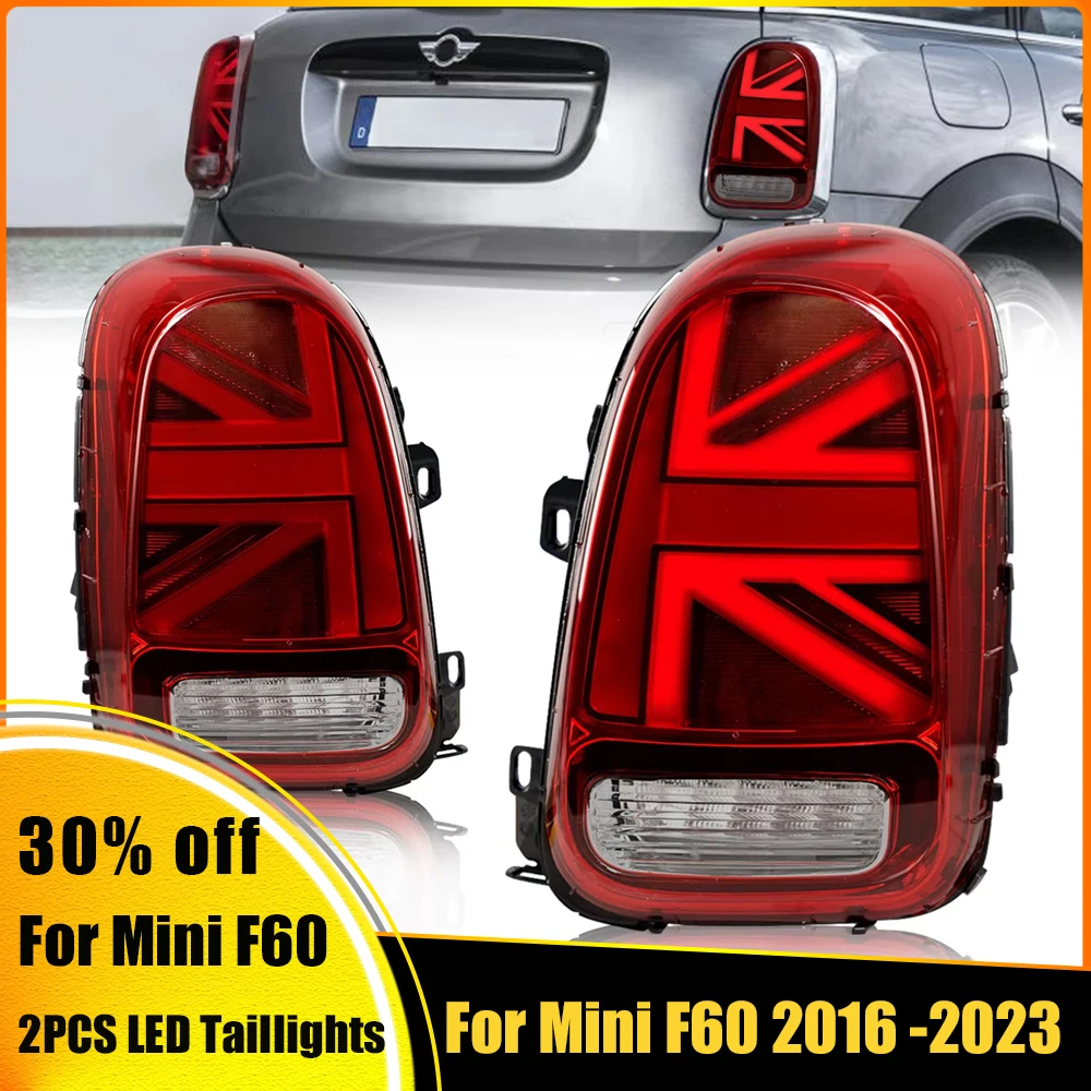 For BMW Mini Cooper Countryman F60 LED Tail Lights 2016 17 18 19-2022 2023 Rear Brake Reverse Sequential Turn Signals Taillights