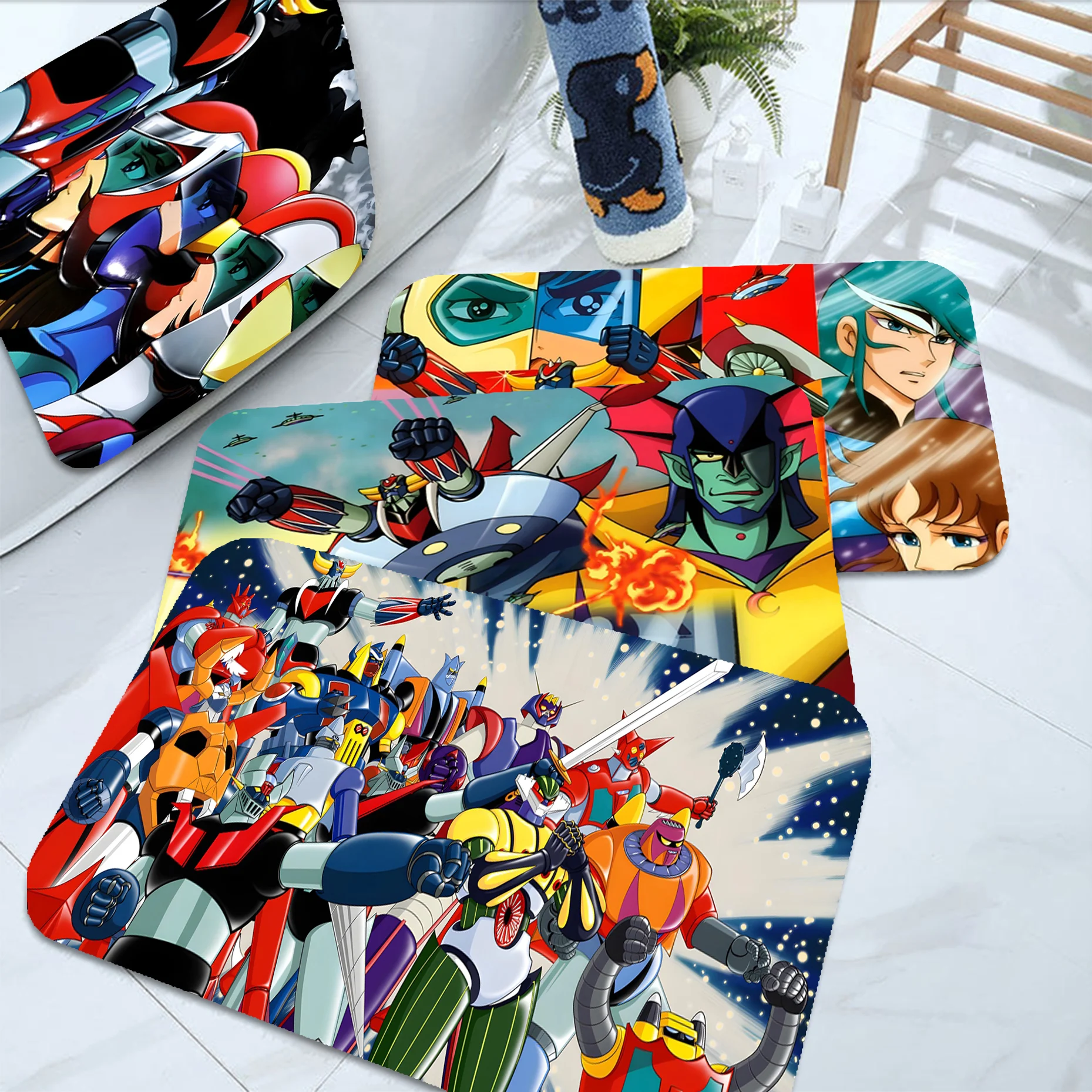 UFO ROBO GRENDIZER GOLDORAK Floor Mat Bathroom Mat Kids Bedroom Decoration Balcony Anti-Slip Doormat Living Room Welcome Rug