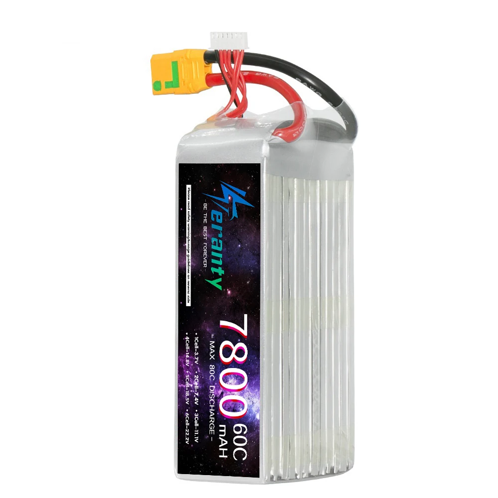 TERANTY 6S 22.2V 7800mAh 60C LiPo Battery For RC Car Boat Drones Quadcopter Helicopter Spare Parts With T XT60 EC5 TRX XT90 EC8