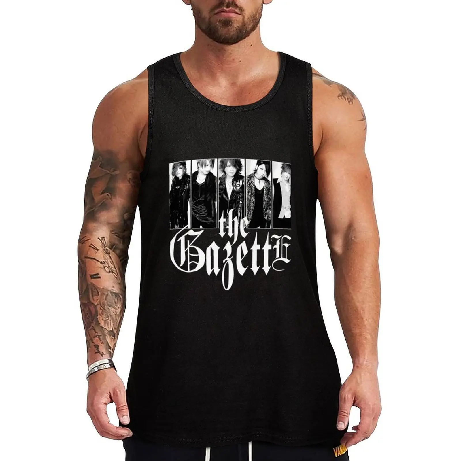 Camiseta Regata The Gazette Japan Rock Band, Camiseta Regata de Algodão Macio, Ajuste Regular, Camiseta Básica