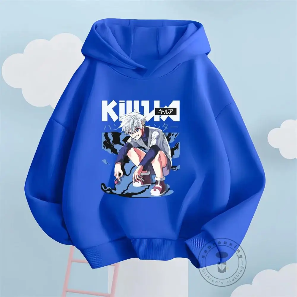 Hunter X Sweatshirt Girls Boys Anime Killua Zoldyck Graphic Clothes Harajuku Sweat Homme  Hoodie Fleece Crew Neck Classic Simple