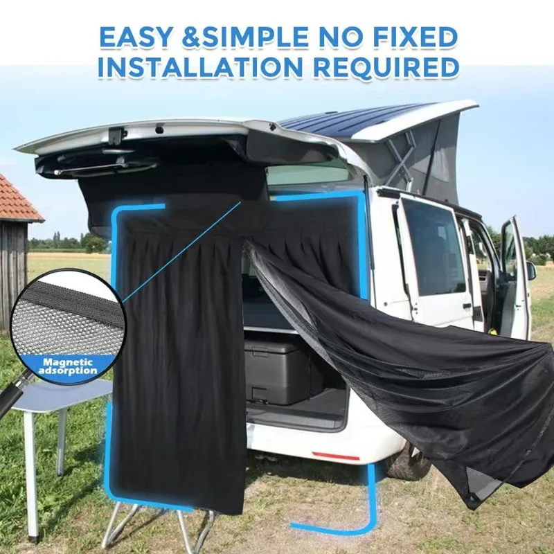 

Rv Door Sunshade Net Double Layer Car Trunk Tailgate Mosquito Net Car Accessories Portable Outdoor Travel Camping Shade Screen