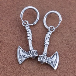Retro Nordic Vikings Axe Earrings Man Punk Hiphop Style Stainless Steel Male Earring Fashion Women Ear Scandinavian Jewelry Gift