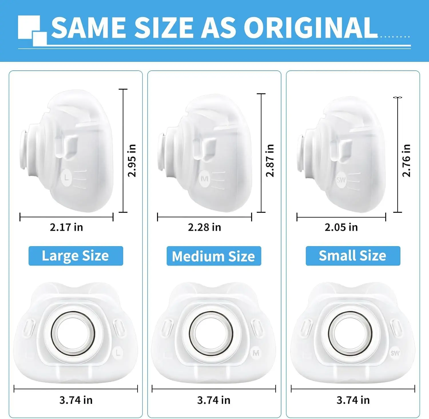 Compatible AirFit F40 Full Face Mask Replacement Cushion Soft Silicone Seal Cushion CPAP Respirator Mask Accessory M/L