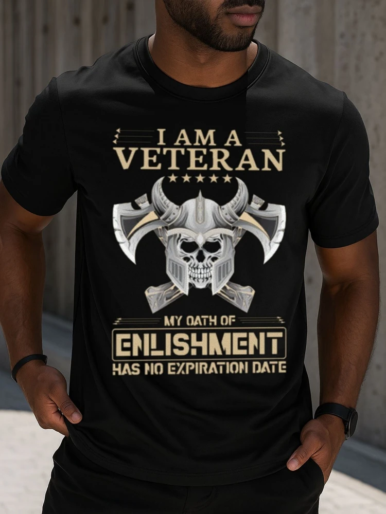 Veteran's Pride-with Army Air Force Marine Corps Insignia,Combat Boots&Dog Tags Design-100%cotton O-neck printed T-shirt.