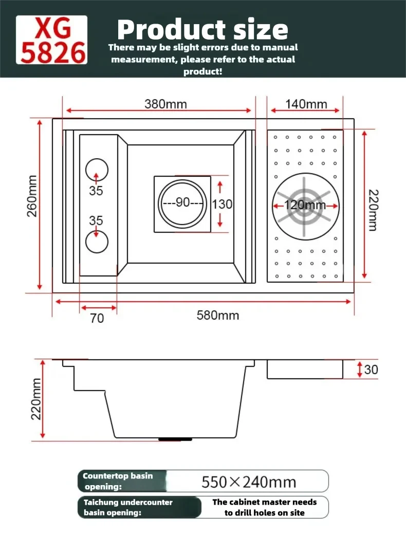 Cup Washer Hidden Bar Sinks With Lid MultifunctionalStainless Steel Kitchen Sink Single Slot Undermount Bowl