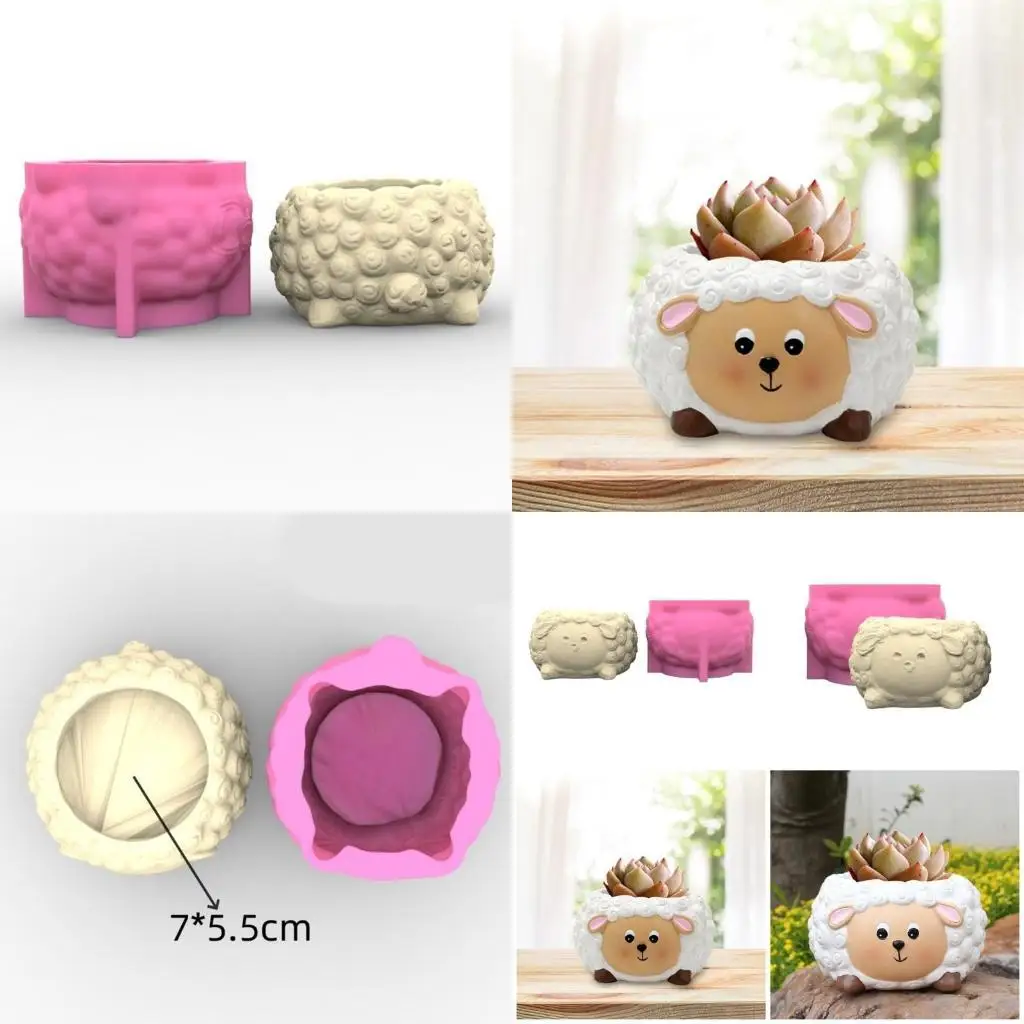 

J78F 3D Animal Pen Holder Flower Pots Silicone Molds Epoxy Resin Mold DIY Crafts Decor