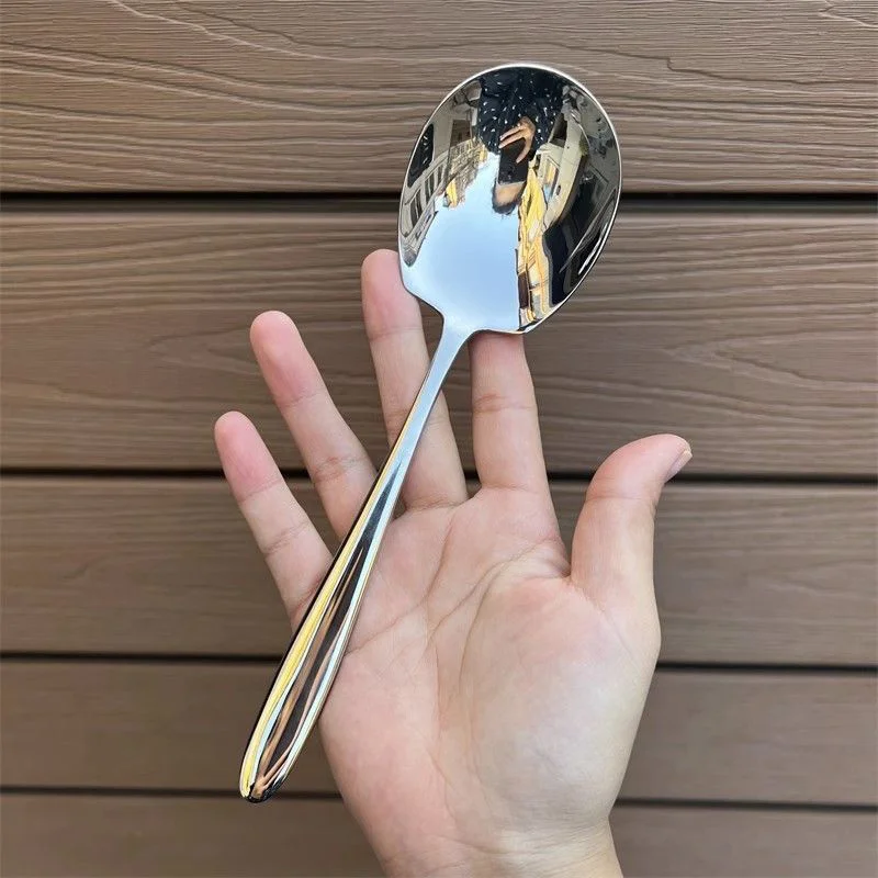 Stainless Steel Spoon Ice Tea Milkshake Coffee Multi-Purpose Spoon Tea-spoon Fashion Tableware For Home Restaurant