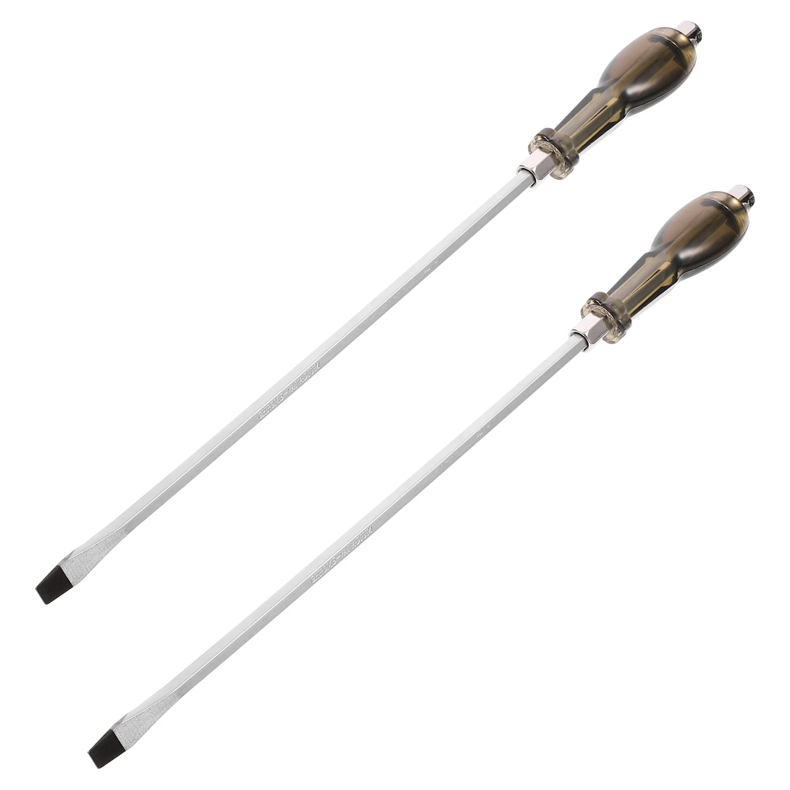 2Pcs Magnetic Screwdrivers Long Handle Silver Professional Repair Tools Home Hand Tools Car Repair Manual Screwdriver Set