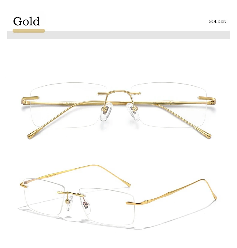 YIMARUILI Mode-Business Ultra-licht Reinem Titan Brillen Frauen Retro Quadrat Optische Verordnung Randlose Brille Rahmen Männer – Detail 9