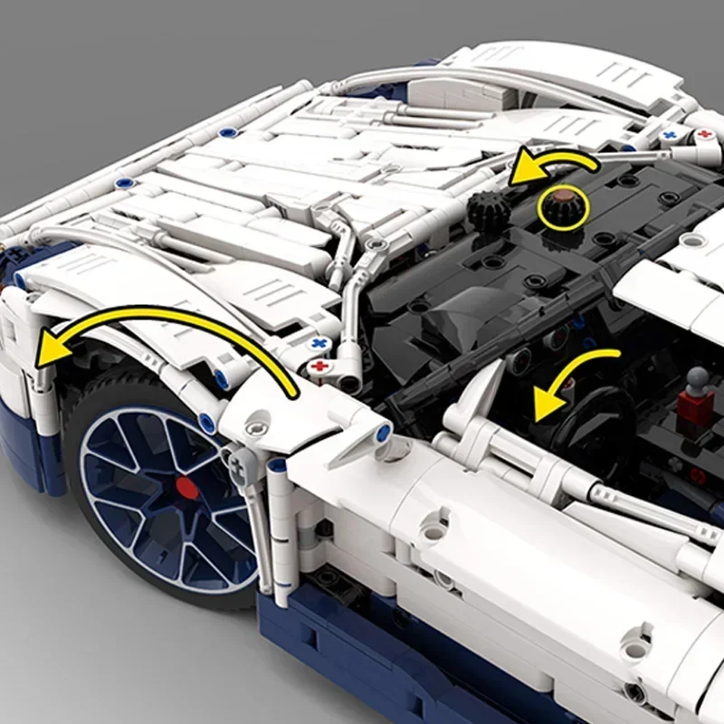 Décennie s de construction de modèle de voiture de ville, briques modulaires, technologie MC12, champion de vitesse blanc, assemblage de bricolage, cadeaux de Noël