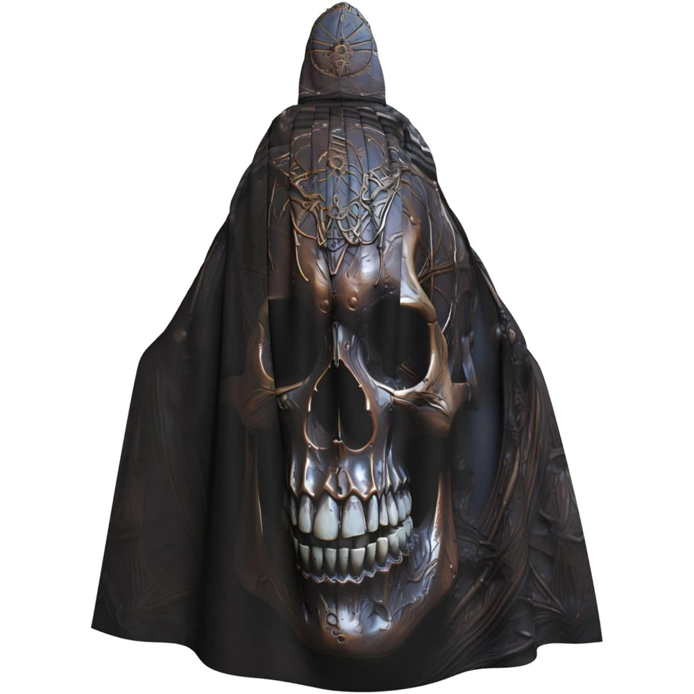 

Skull Prints Hooded Cloak for Halloween, Role-playing, and Costume Parties - Comfortable and Durable